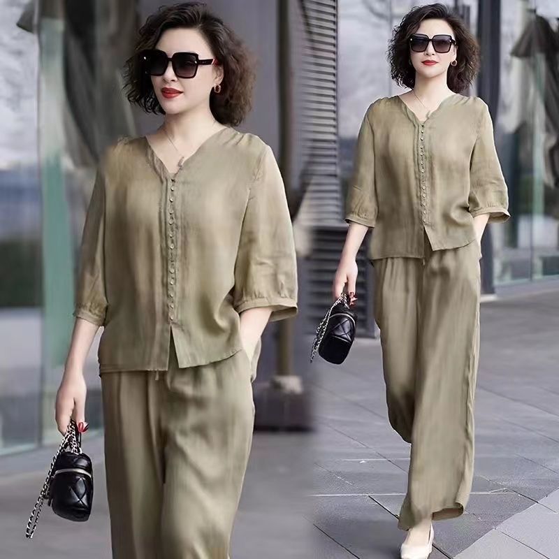 Cotton and Linen Women's Set 2 - Linen Pant Wide recension och pris