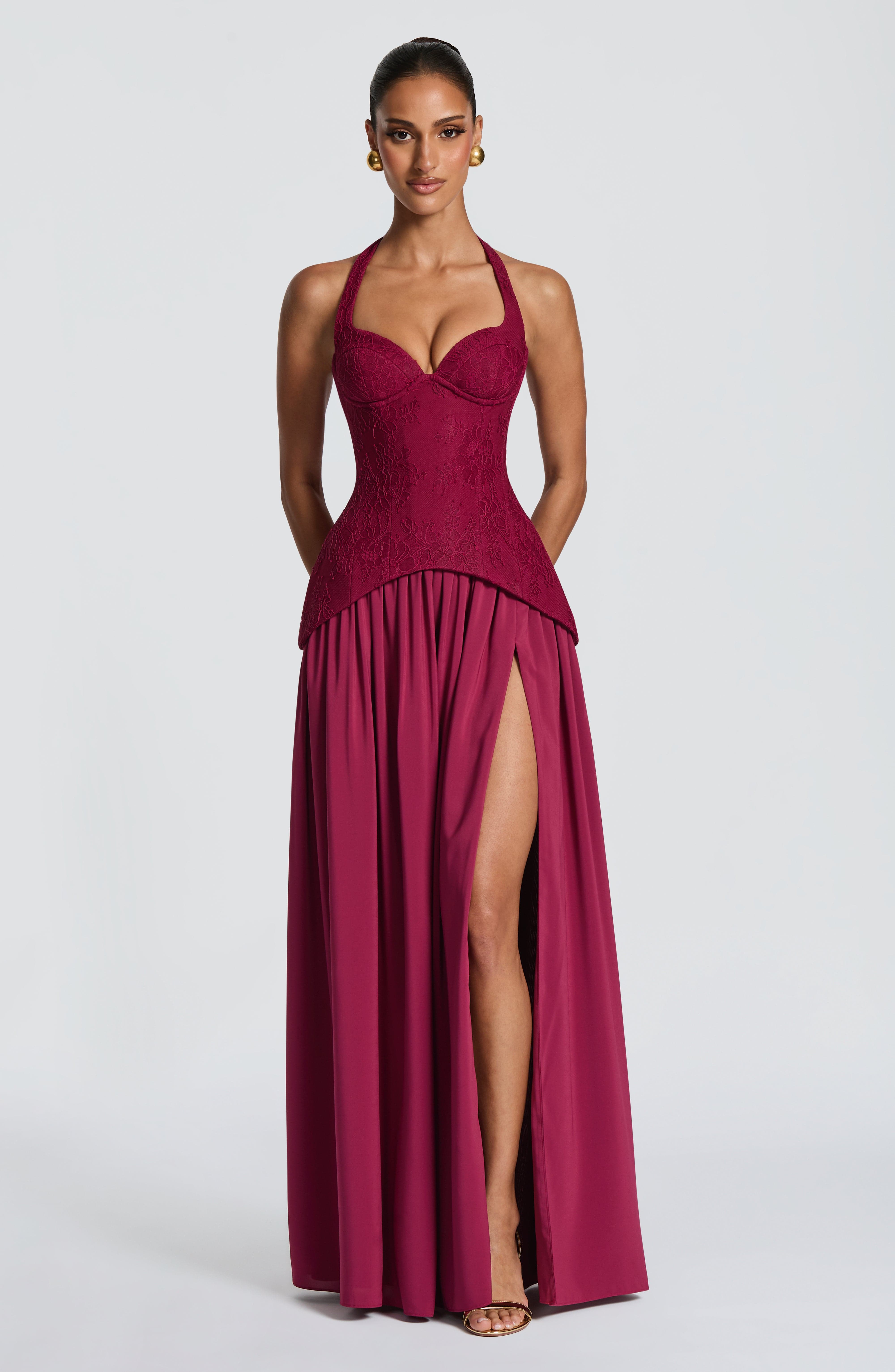 Backless Lace Corset Maxi Dres - Maxi Dress Halter recension och pris