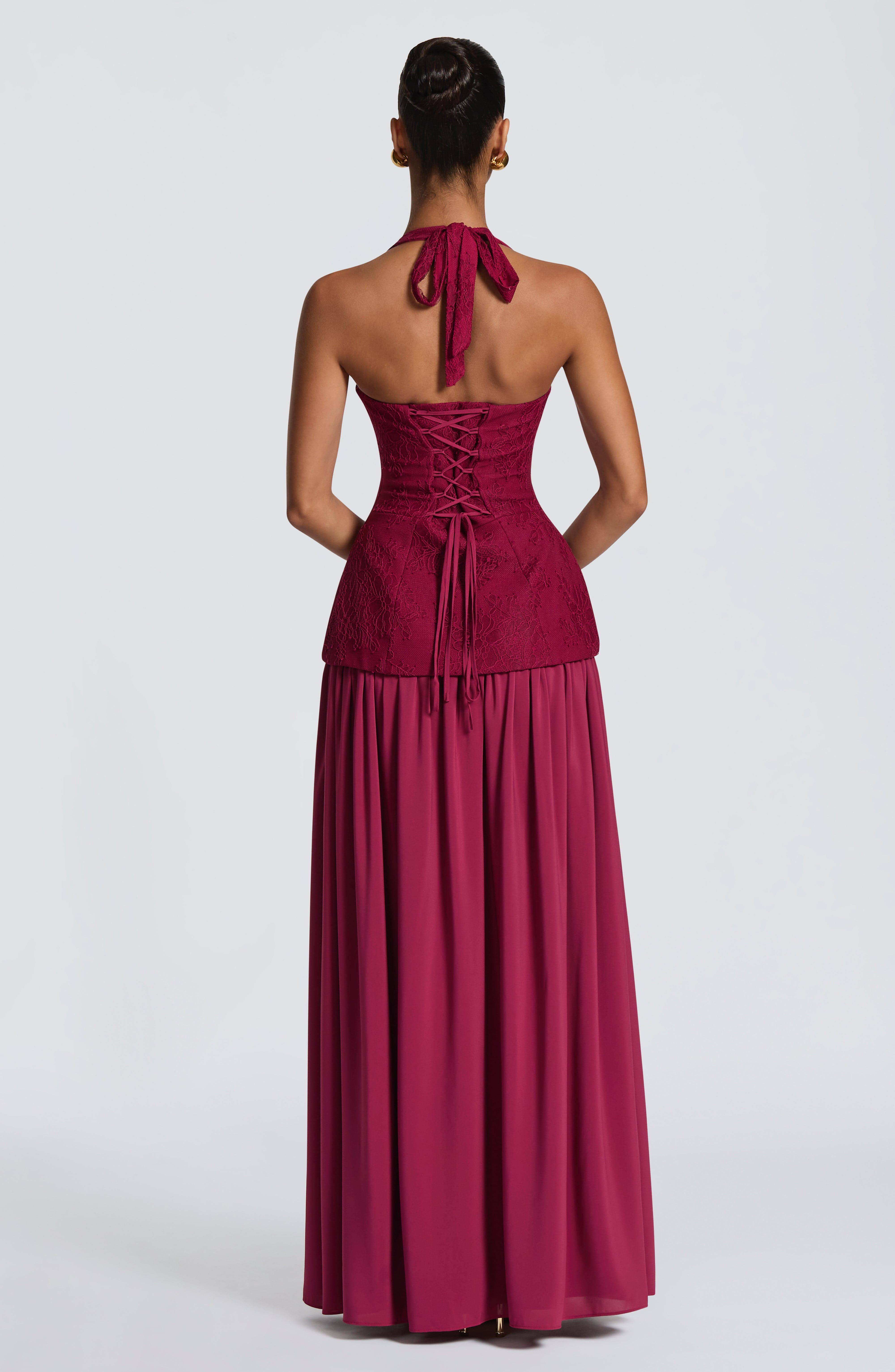 Backless Lace Corset Maxi Dres - Maxi Dress Halter recension och pris