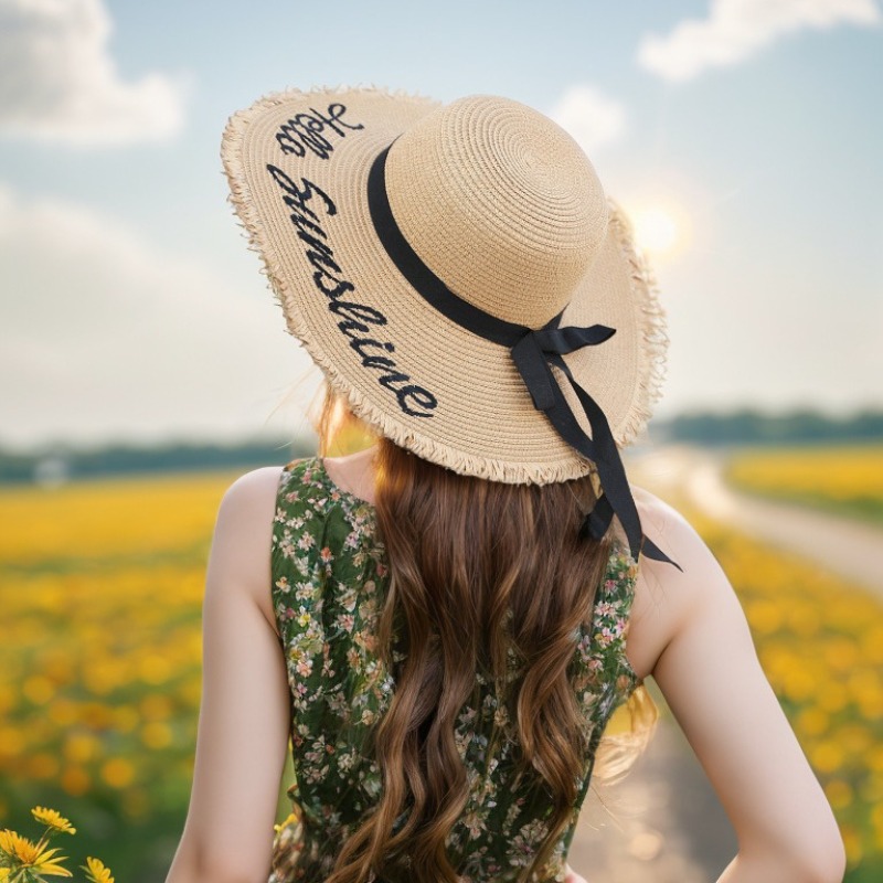 1pc Summer Floppy Beach Hats f - Hat Floppy Wide recension och pris
