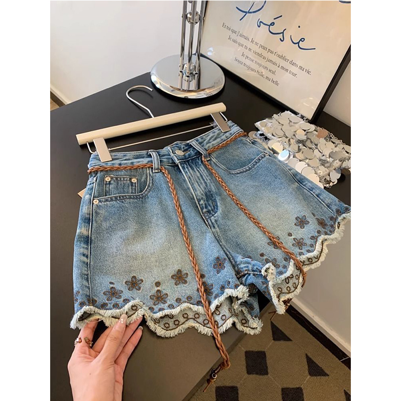 Breathable Vintage Denim Short - Shorts Denim Frayed recension och pris