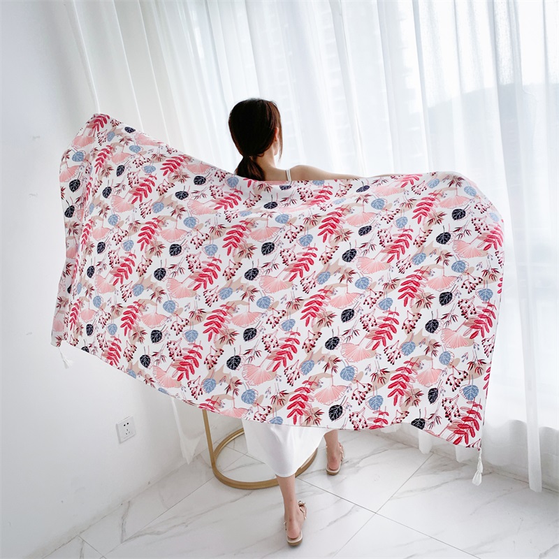 90x185cm Cotton Linen Print Su - Linen Dress Wrap recension och pris