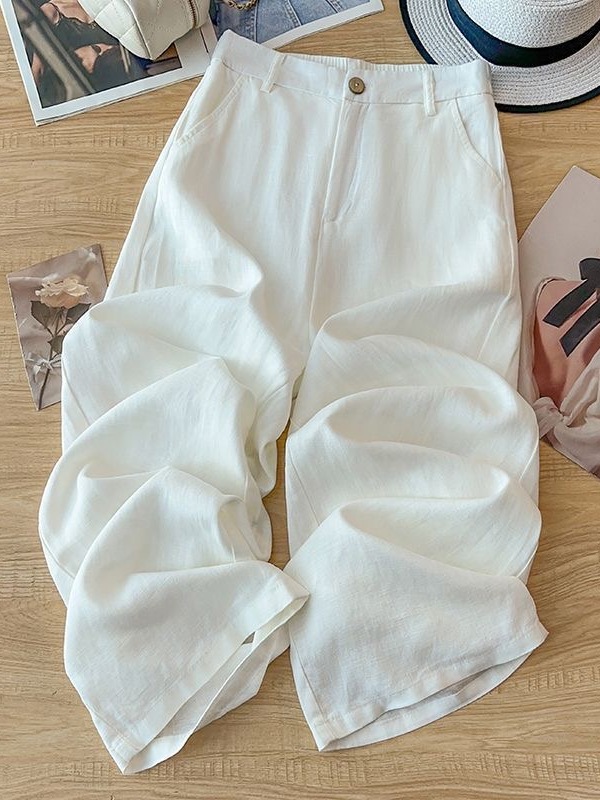 Summer Green Linen Straight Le - Linen Pant Wide recension och pris