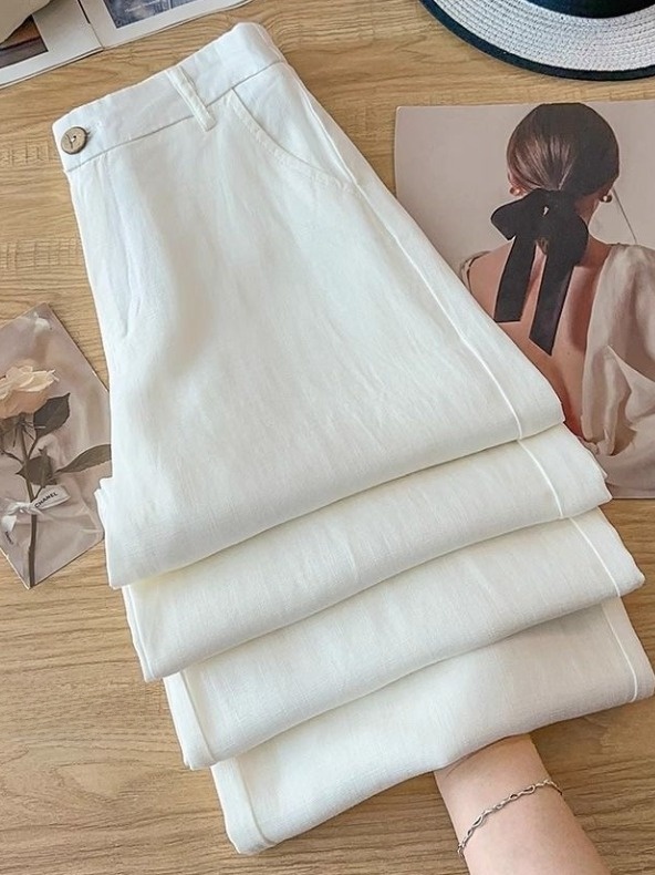 Summer Green Linen Straight Le - Linen Pant Wide recension och pris