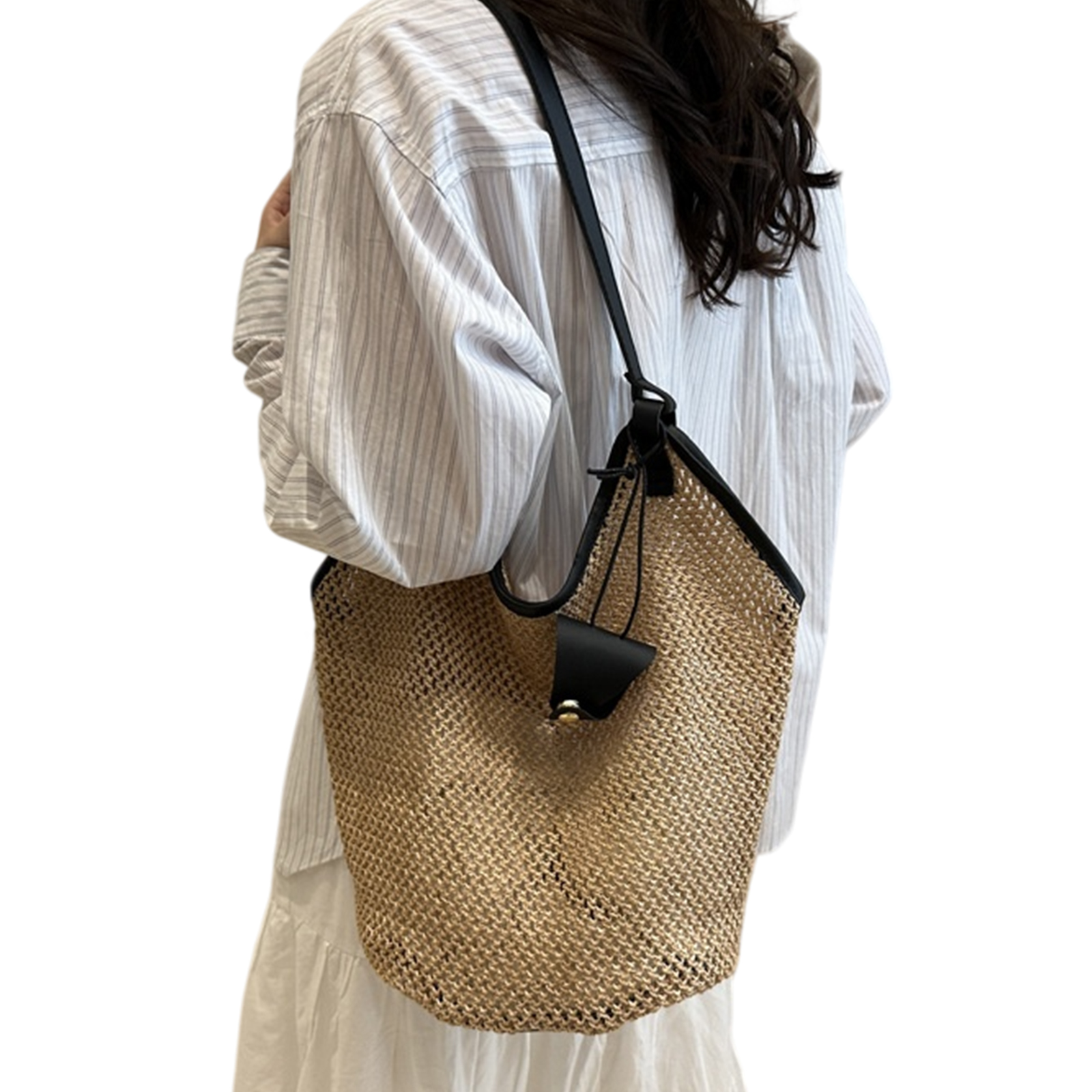 Handwoven Straw Beach Shoulder - Tote Bag Beach recension och pris