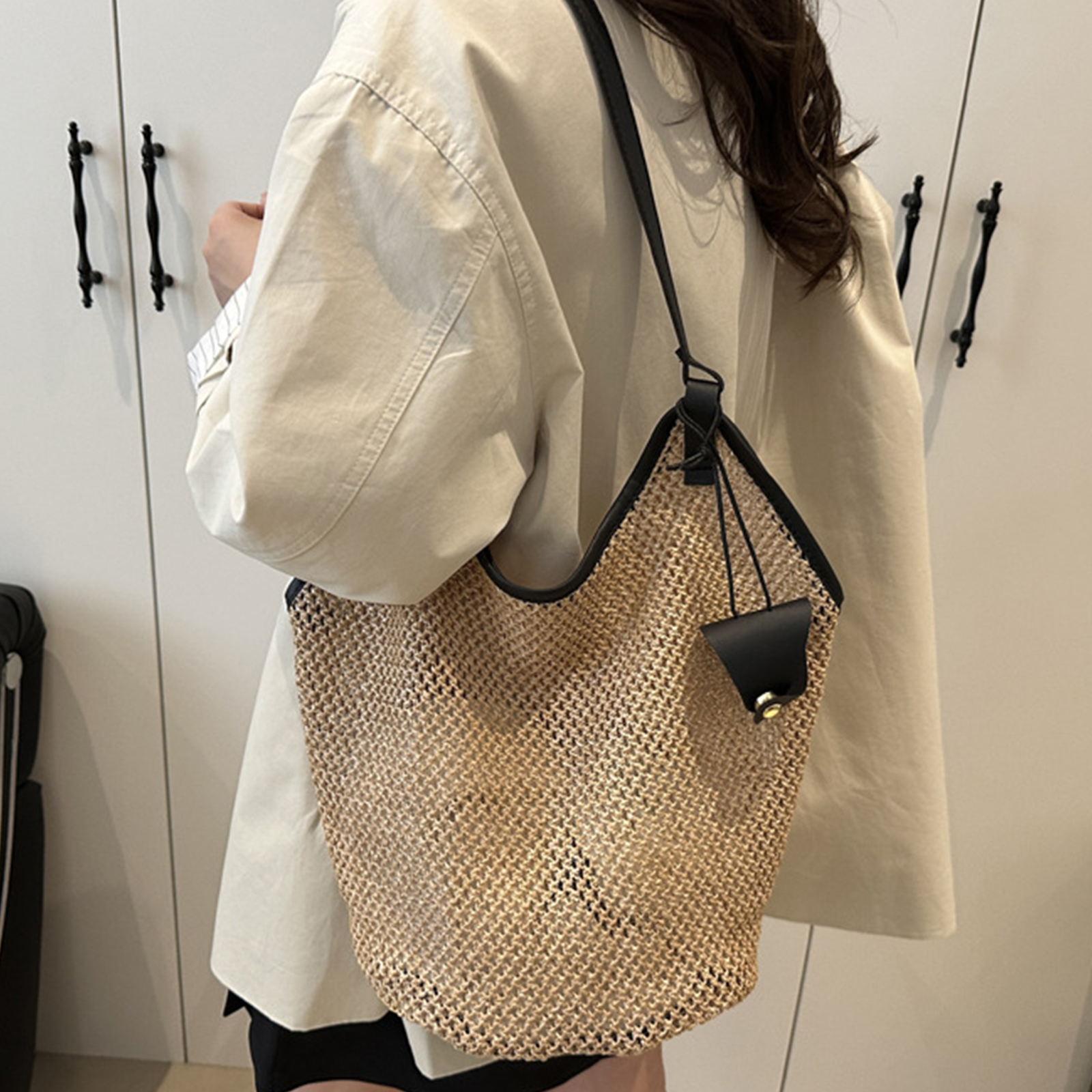Handwoven Straw Beach Shoulder - Tote Bag Beach recension och pris